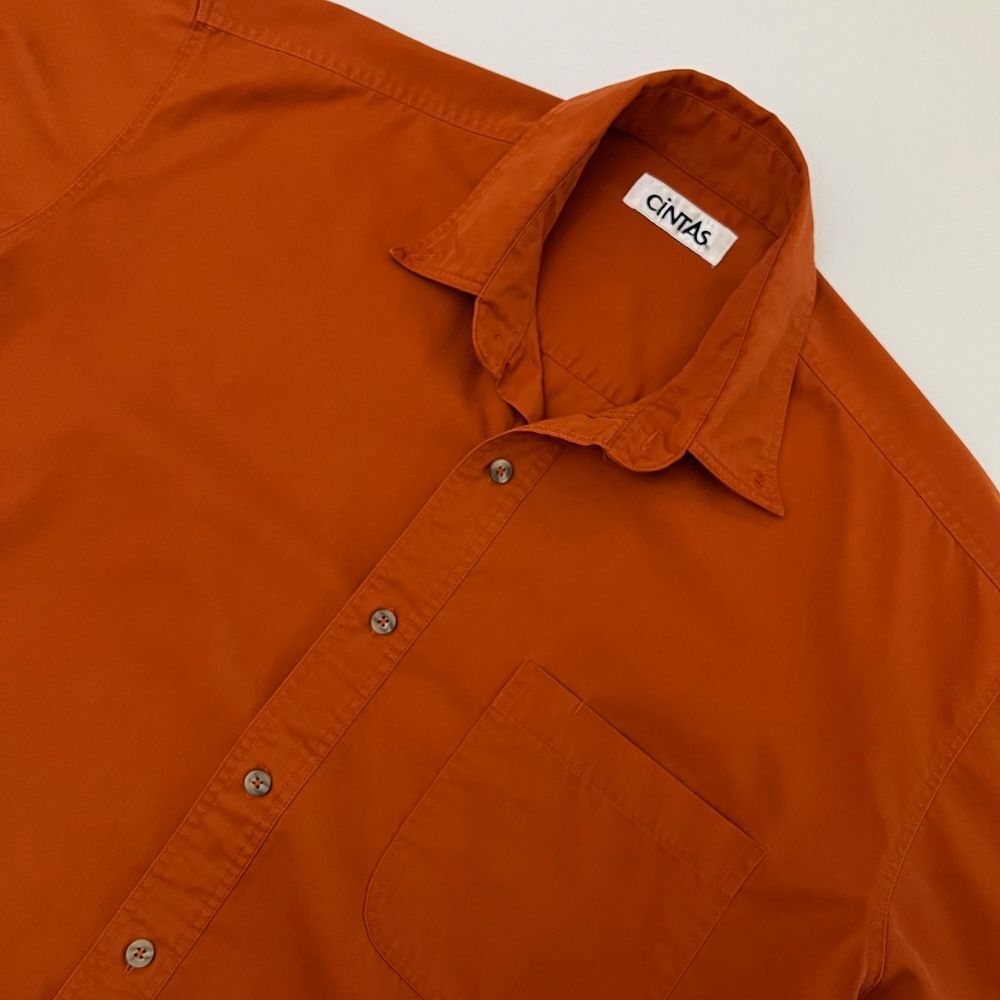 Cintas Mens Rust‎ Short Sleeve Button Down Work Shirt, Cintas Mens Work 408